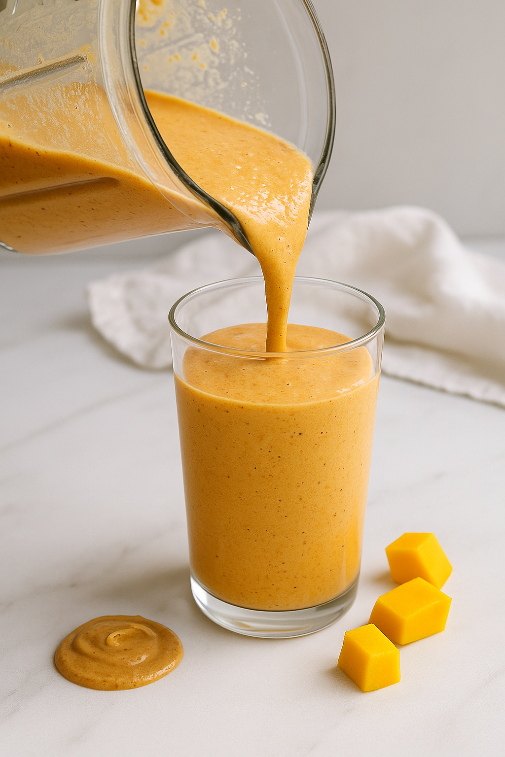 Delicious HIGH PROTEIN SUMMER SMOOTHIE in a glass