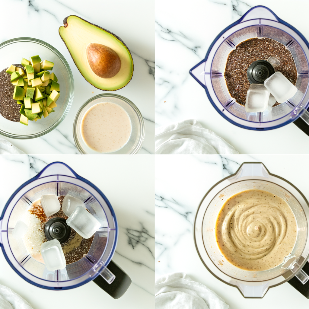 Essential ingredients for AVOCADO CHIA PROTEIN SMOOTHIE