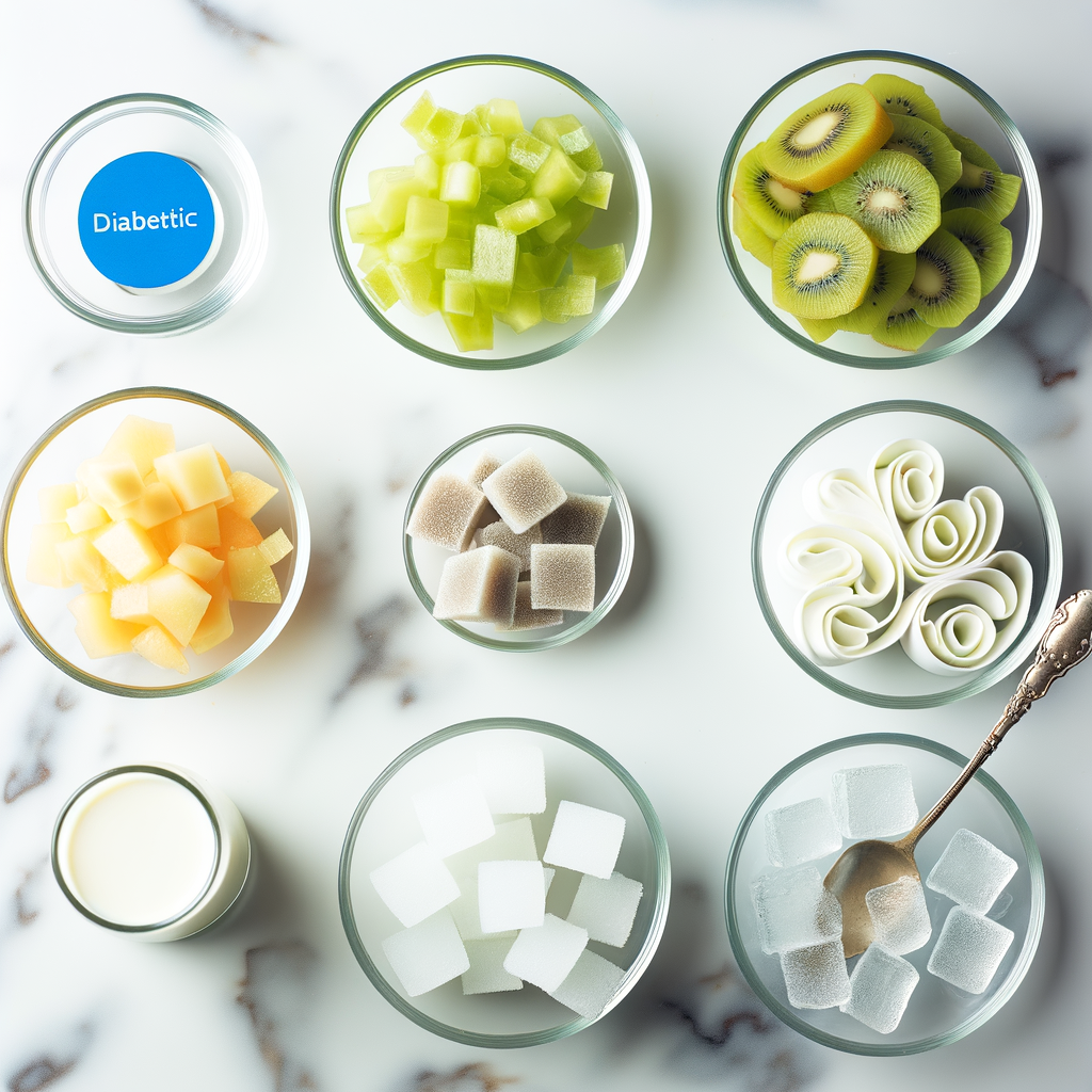 Vibrant ingredients for DIABETIC20FRIENDLY20SMOOTHIE laid out beautifully