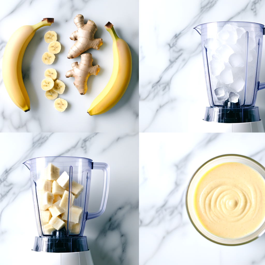 Ingredients laid out for GLOW GETTER SMOOTHIE