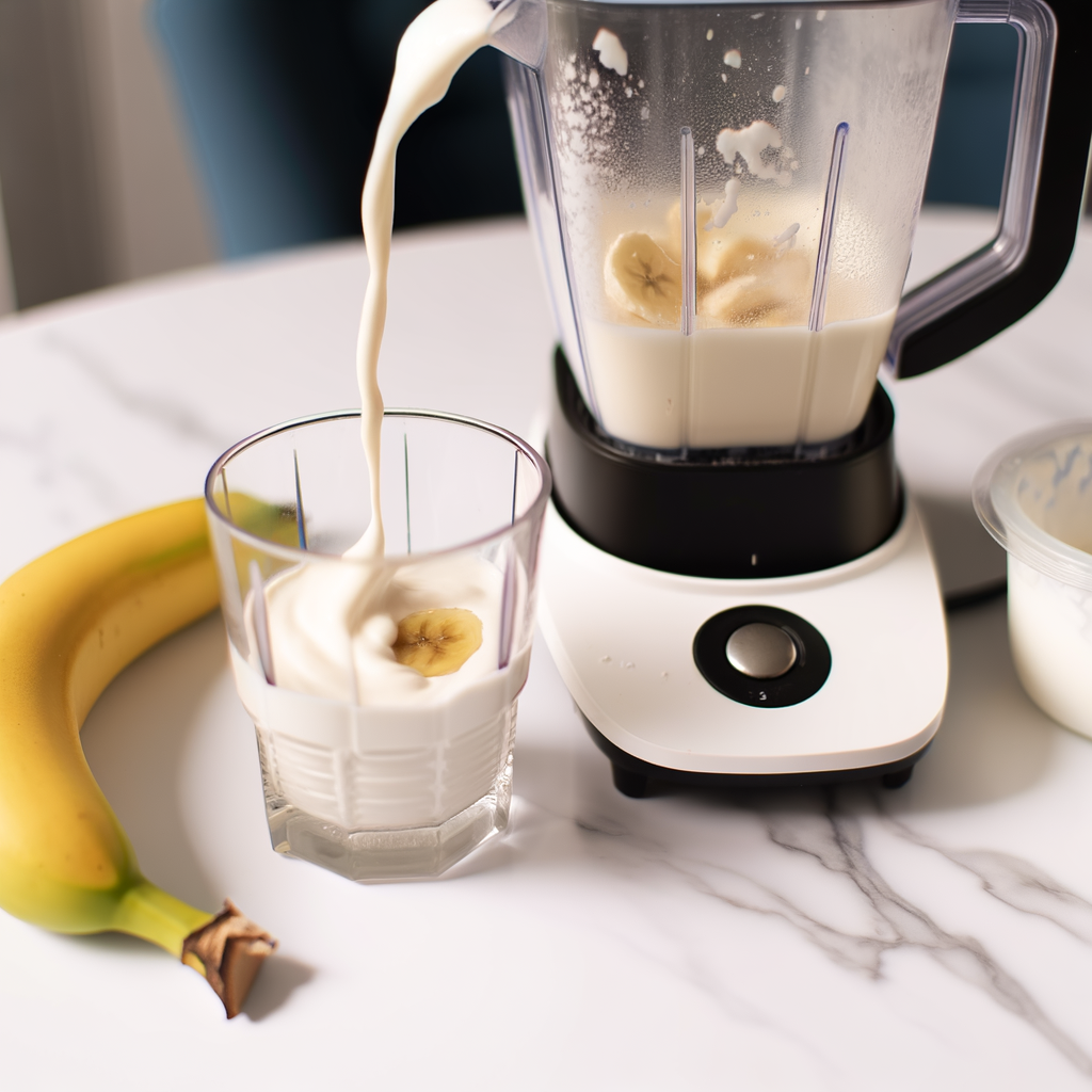 Freshly made banana smoothie in a glass
HOW TO MAKE A BANANA SMOOTHIE