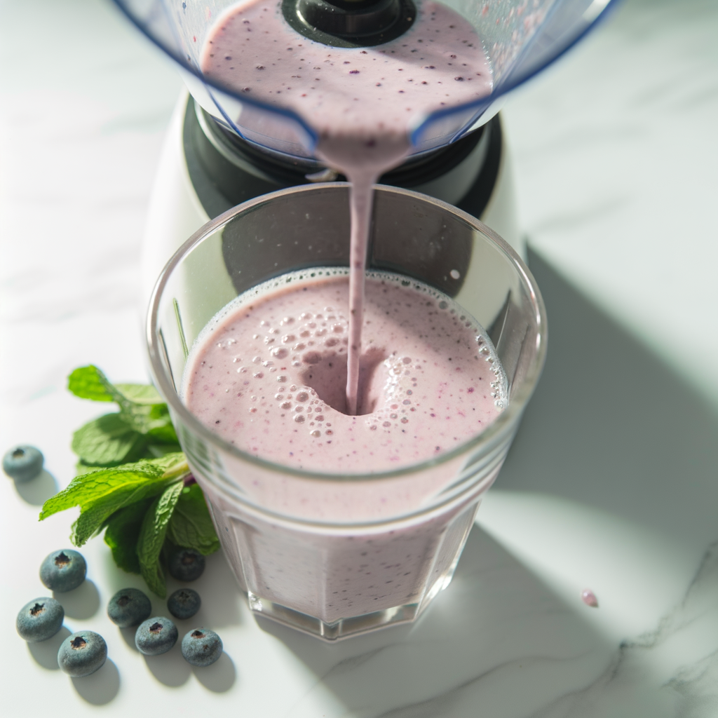Fresh blueberry smoothie in a glass
HOW TO MAKE A BLUEBERRY SMOOTHIE