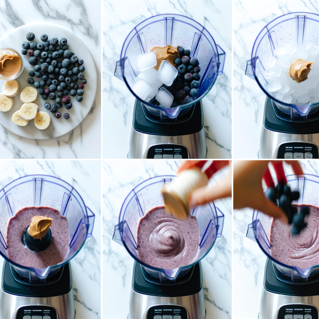 Key ingredients for blueberry smoothie