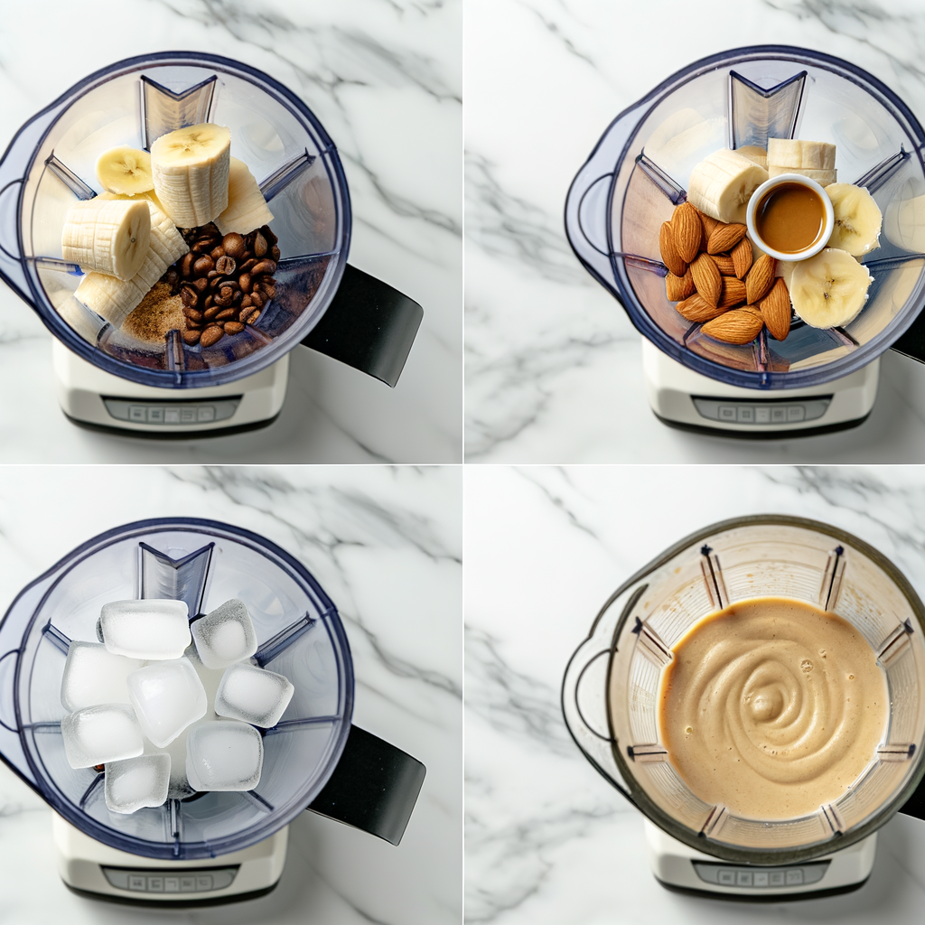 Ingredients for making a coffee smoothie