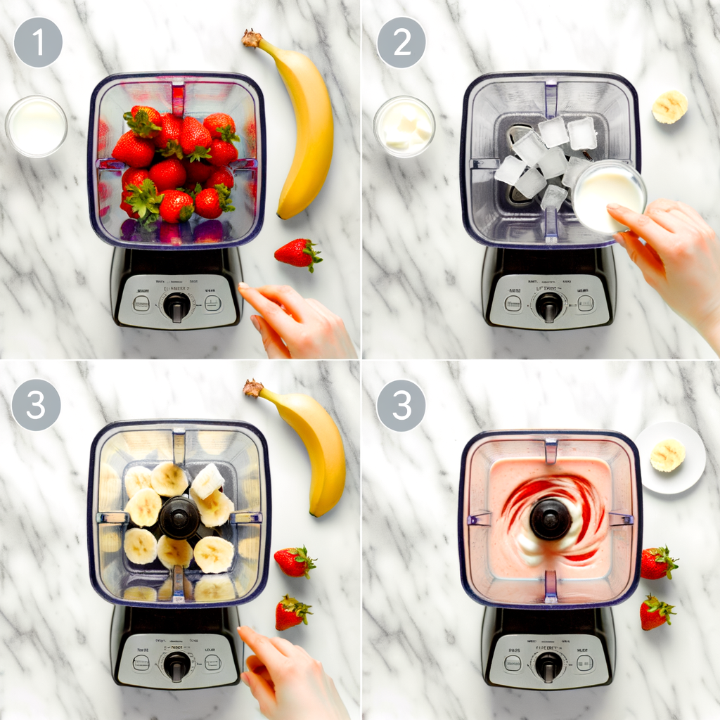 Essential ingredients for fruit smoothie with yogurt