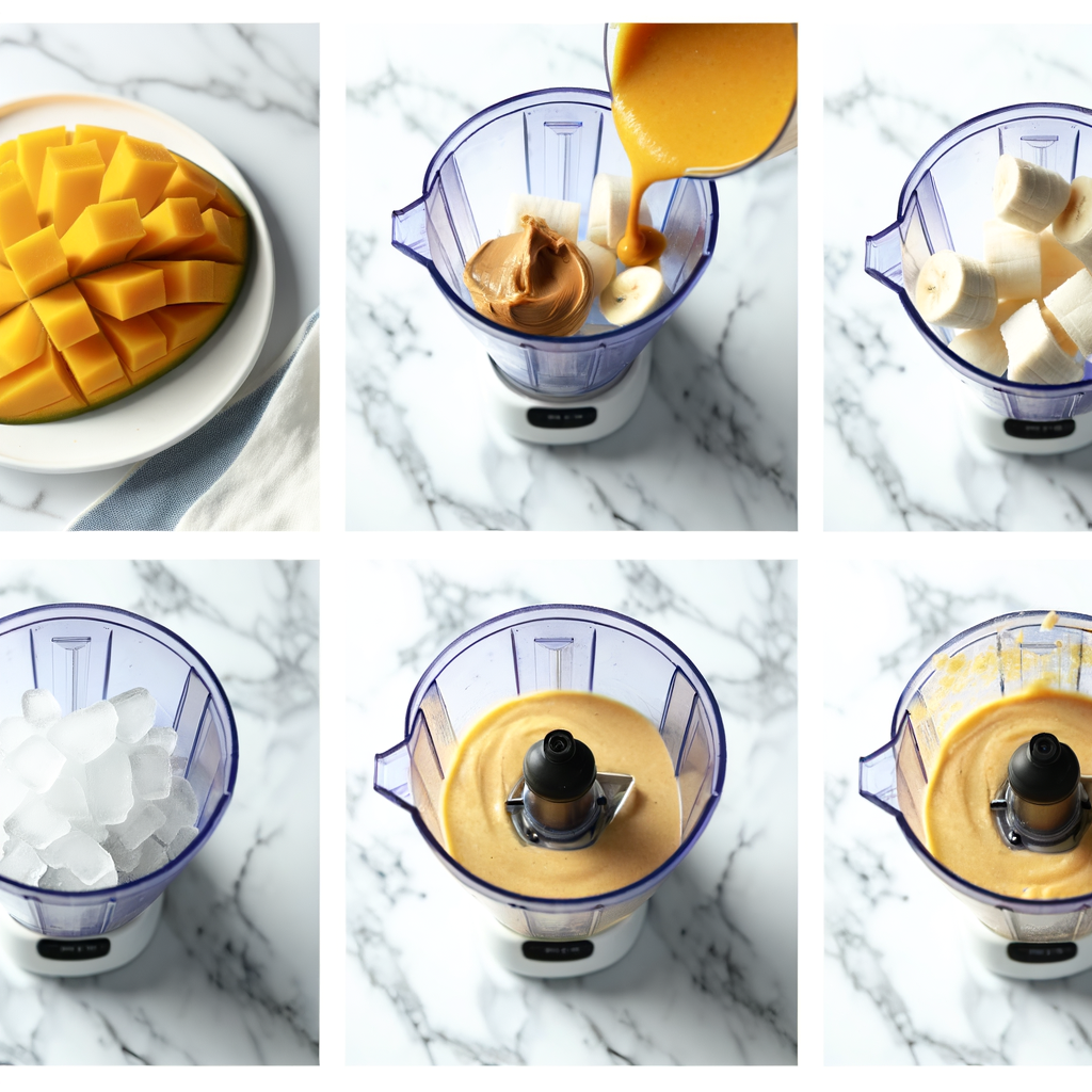Ingredients for mango fruit smoothie