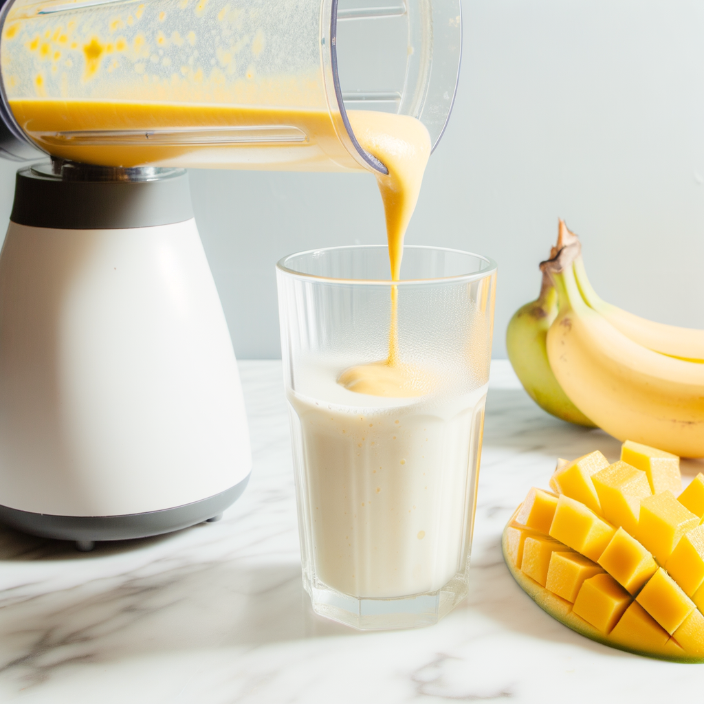 Fresh Healthy Mango Smoothie in a Glass