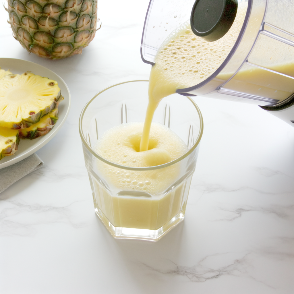 Fresh Pineapple Smoothie Served in Glass
HOW TO MAKE A PINEAPPLE SMOOTHIE