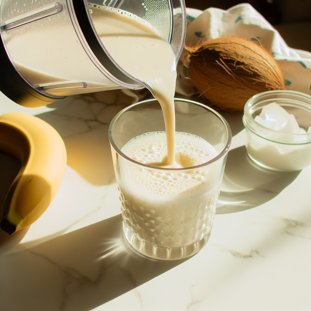 Smoothie without yogurt served in a glass