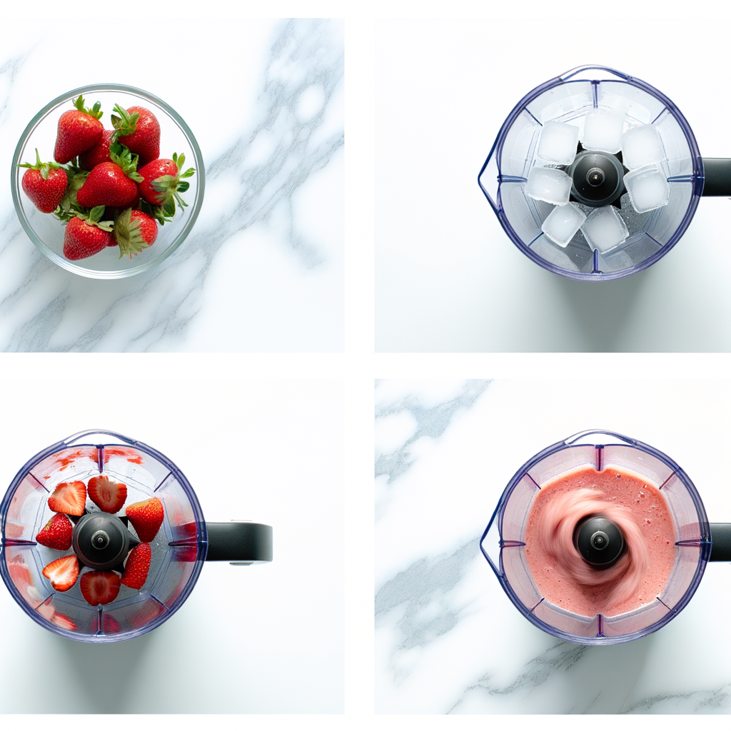 Ingredients for strawberry smoothie