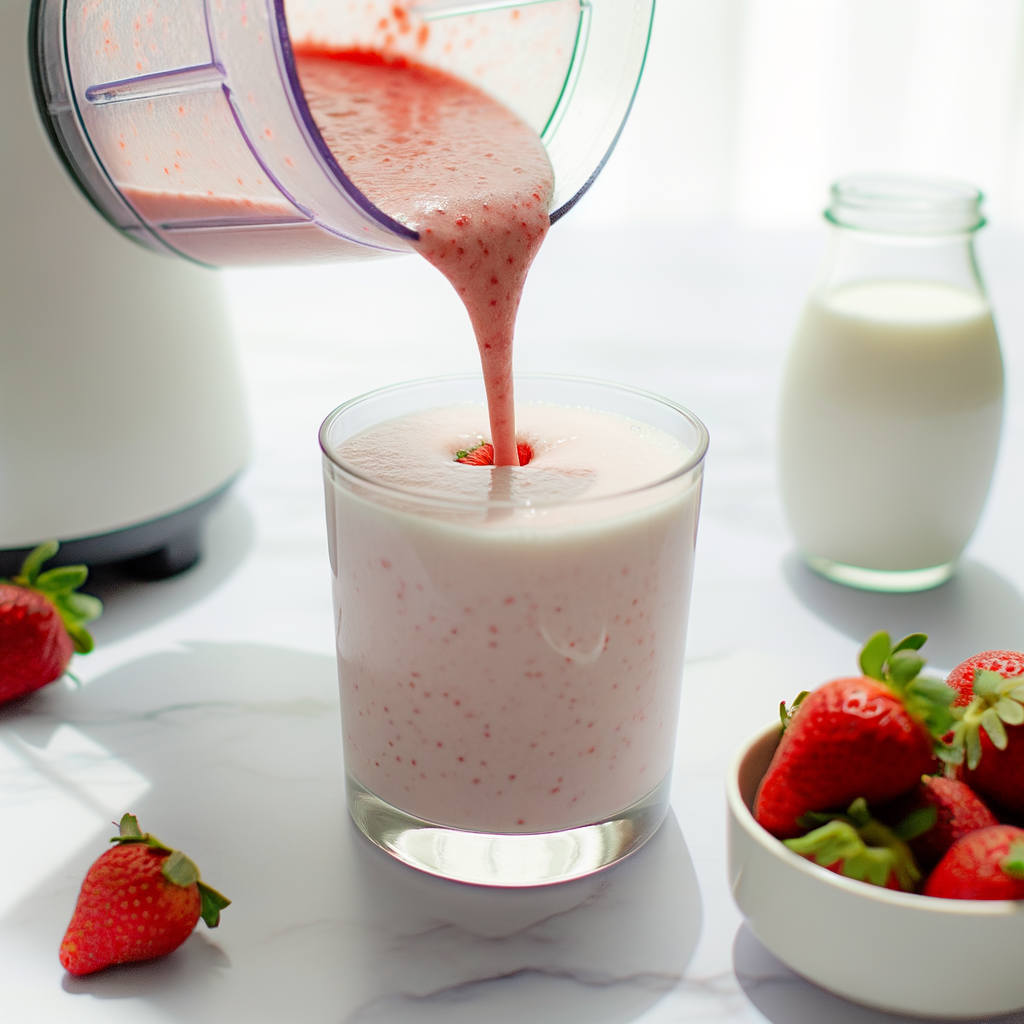 Blended strawberry smoothie
HOW TO MAKE A STRAWBERRY SMOOTHIE WITH FROZEN STRAWBERRIES