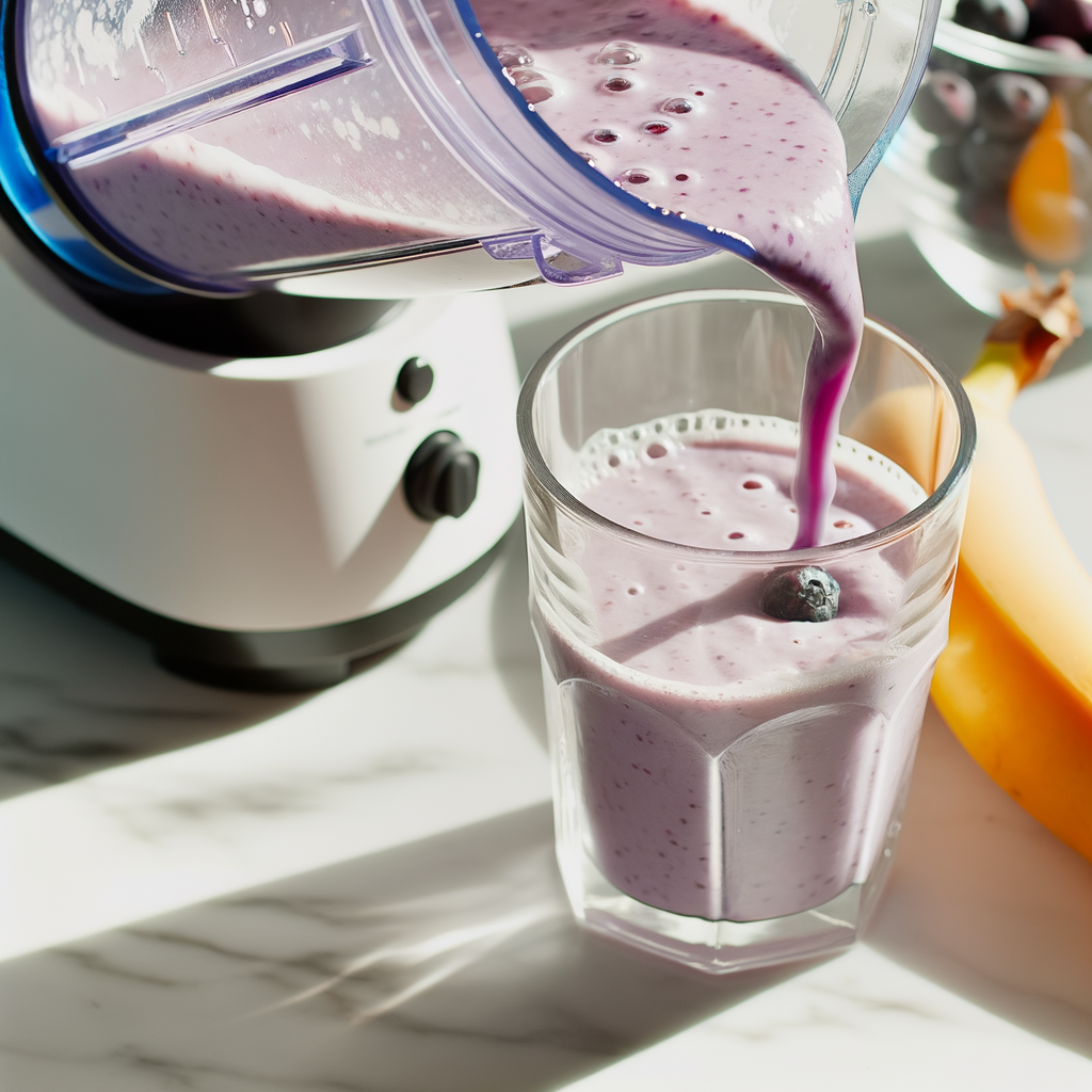 Freshly made Blueberry Smoothie with Frozen Water
HOW TO MAKE BLUEBERRY SMOOTHIE WITH FROZEN WATER