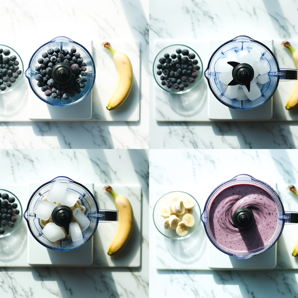 Ingredients for Blueberry Smoothie with Frozen Water