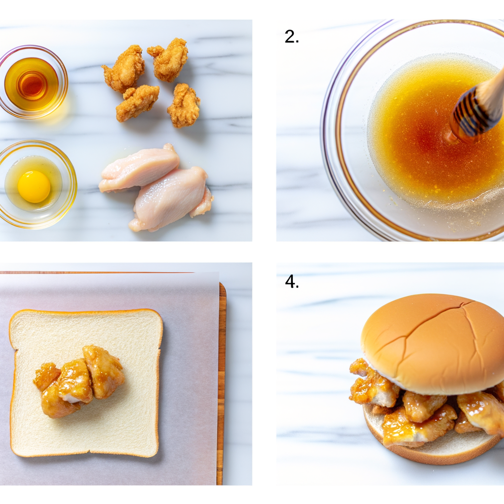 Ingredients for Hot Honey Chicken Sandwiches