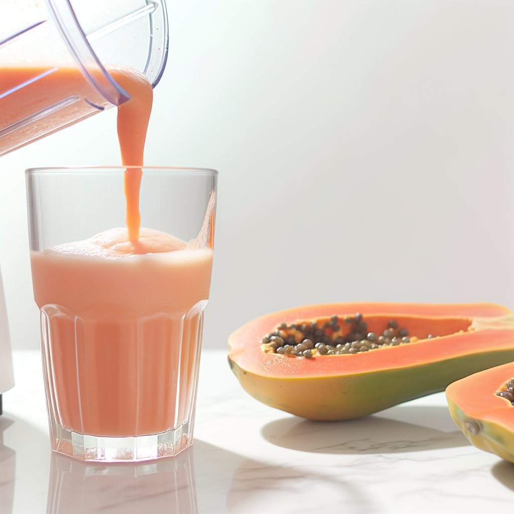 A glass of refreshing PAPAYA POWER DRINK