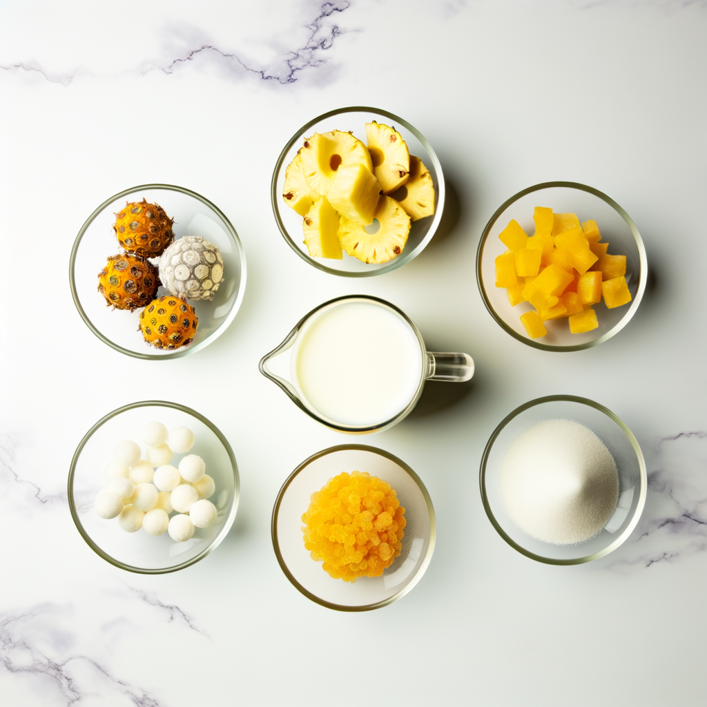 Beautifully blended PINEAPPLE SMOOTHIE WITH MILK