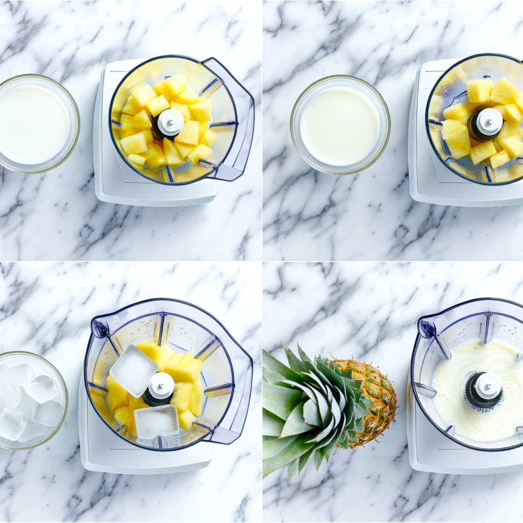 Ingredients for making PINEAPPLE SMOOTHIE WITH MILK