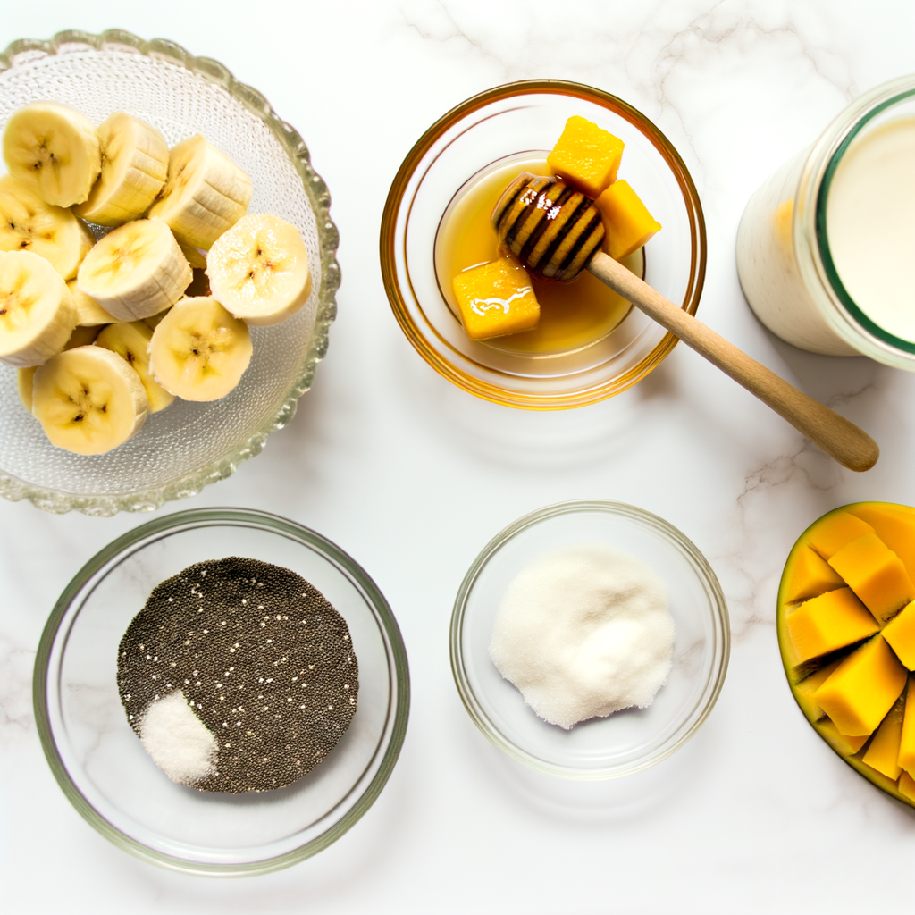 Tropical fruits and protein essential for a smoothie