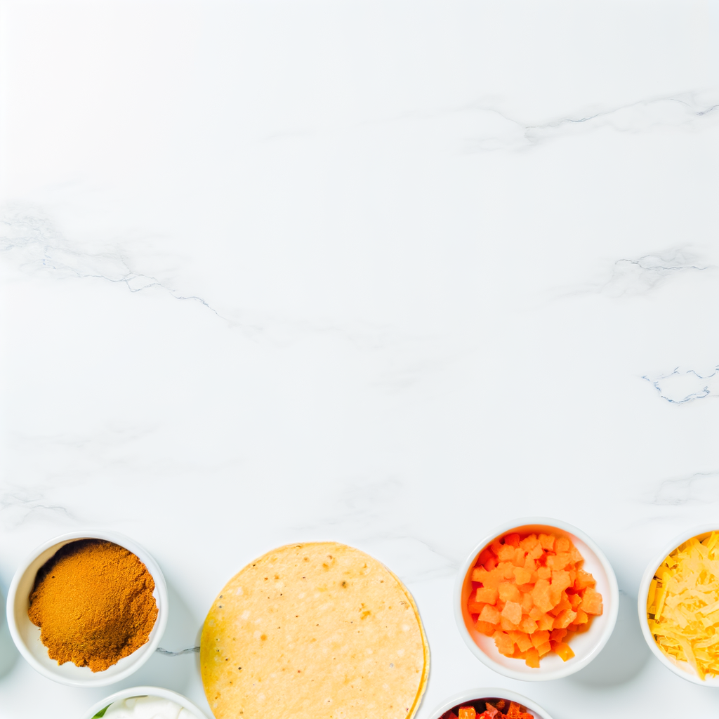 Close-up of QUESO CHICKEN TACOS with fresh toppings