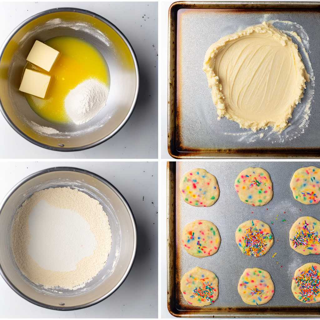 Ingredients for Rainbow Sprinkle Cookies