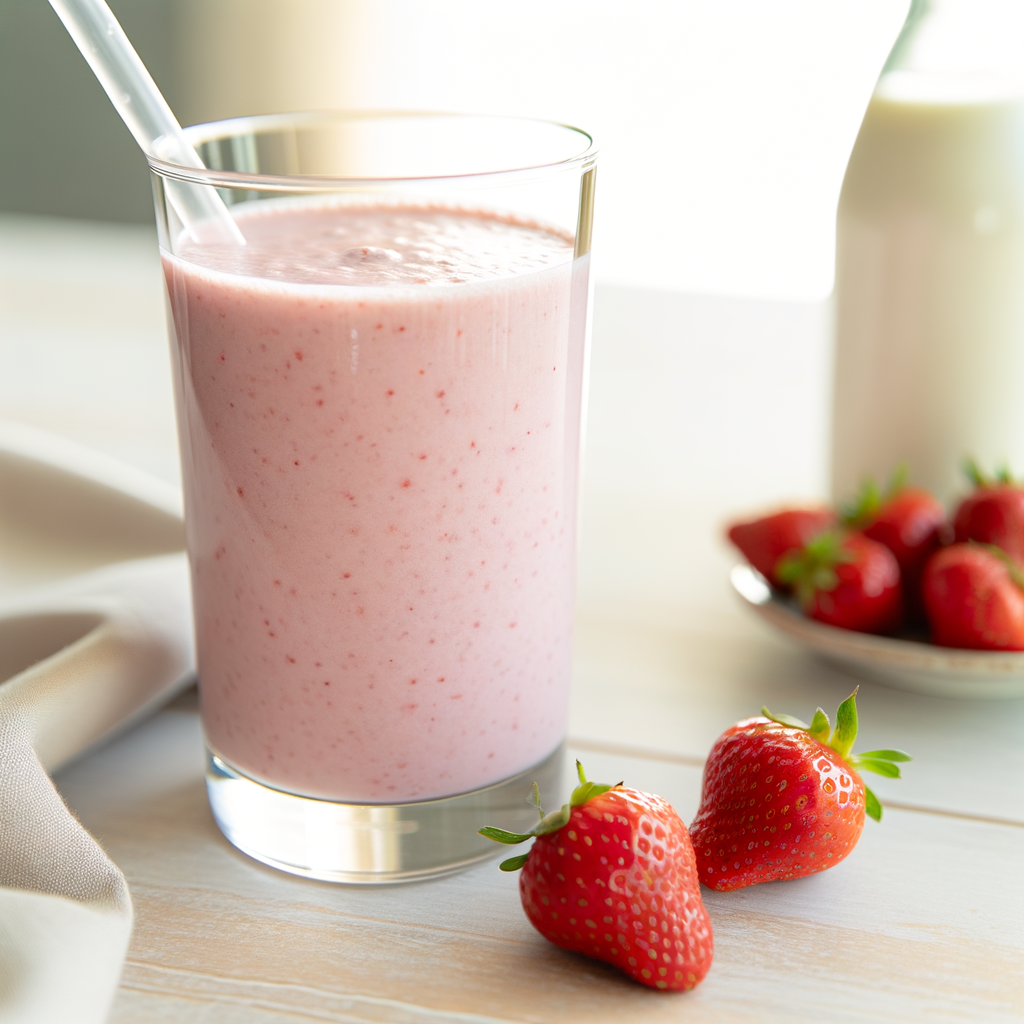 Irresistible STRAWBERRY BANANA SMOOTHIE WITH MILK